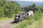 NS 3374 leads train H53 into Enola yard